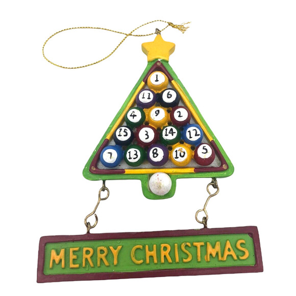 Pool Table Balls Billiards Christmas Ornament Gift Fan Decor - Picture 1 of 3